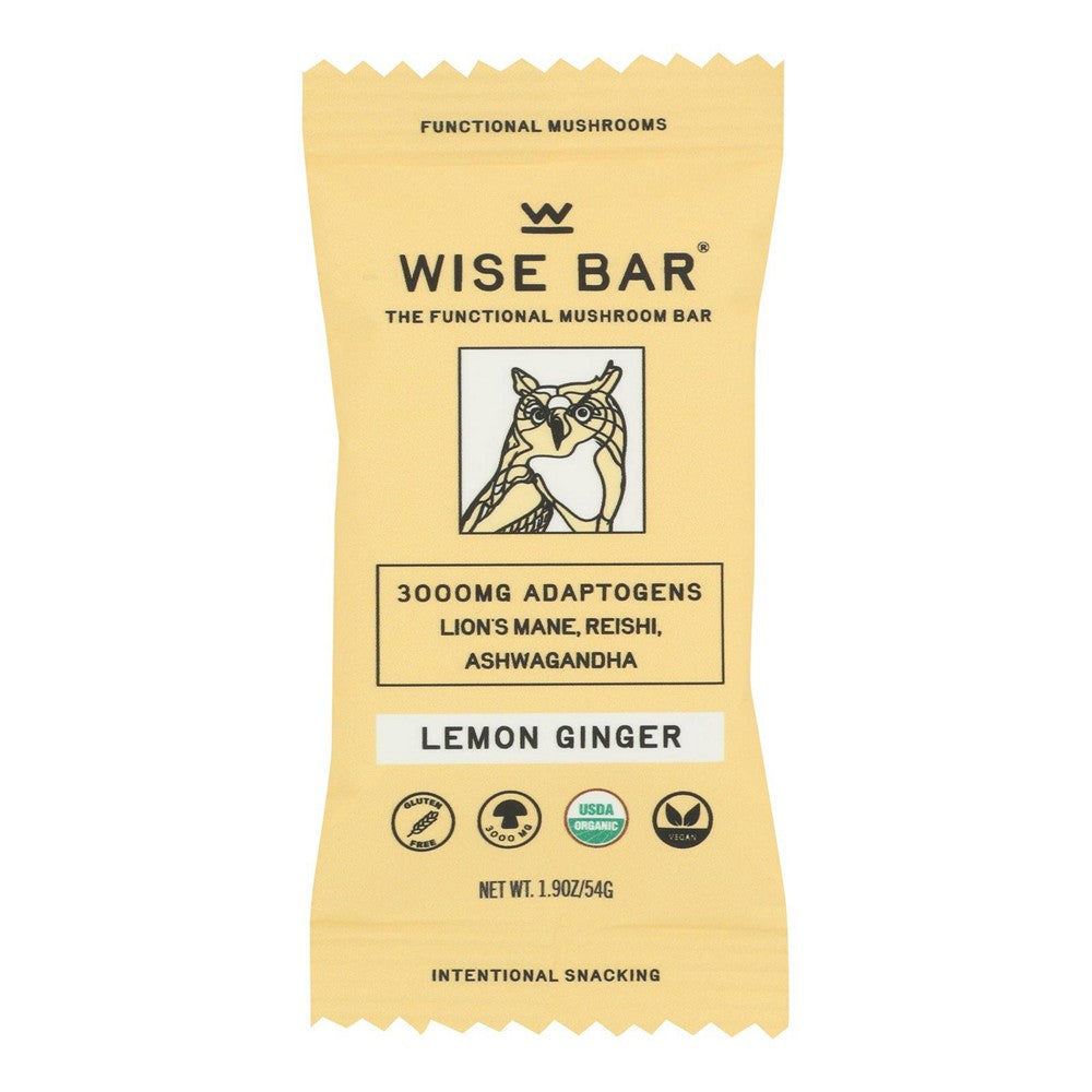Wise Bar - Bar Organic Lemon Ginger - Case of 12 - 1.4 ounces