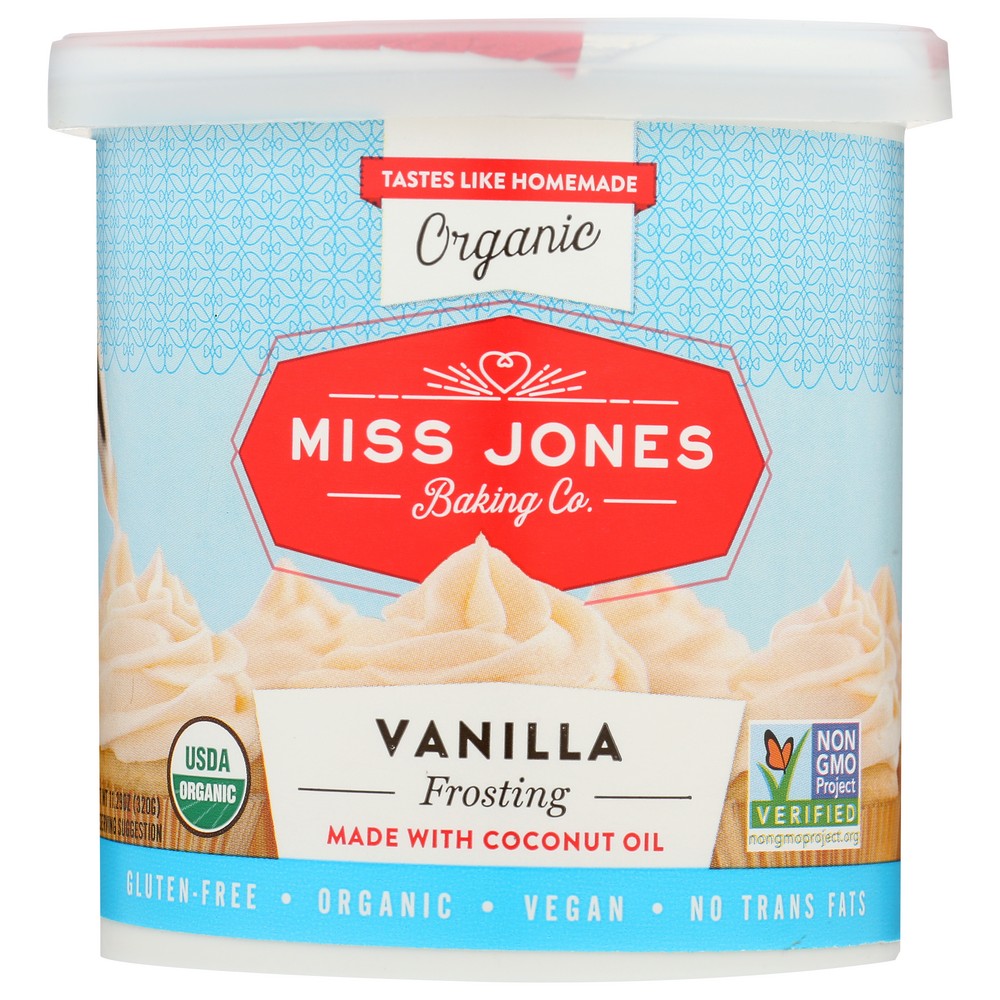 Miss Jones Baking Co. , Miss Jones Organicanic Vanilla Frosting, 11.29 Oz.,  Case of 6