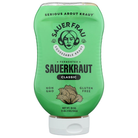 Sauer Frau Sauerkraut Classic Sqz - 18 Ounce,  Case of 6