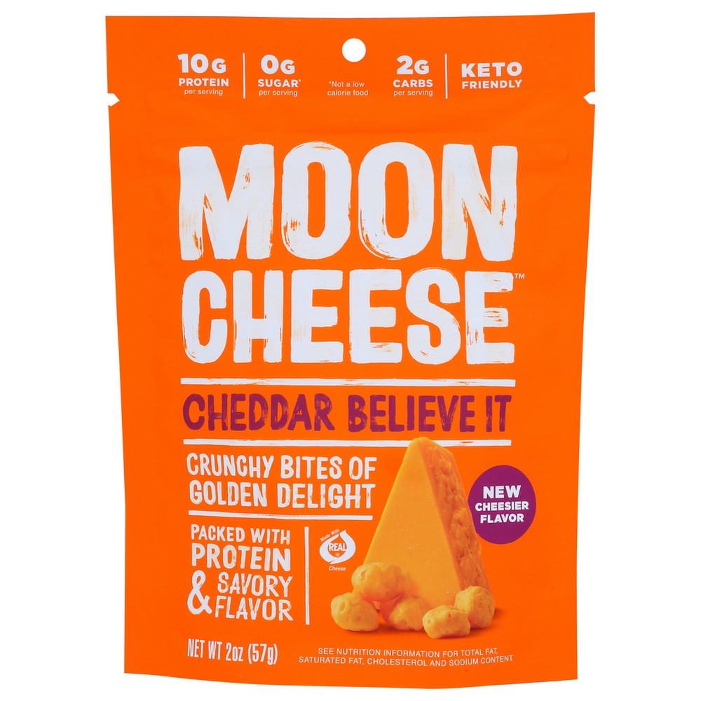 Moon Cheese 00500, Cheddar Cheese Snack 2 Ounce,  Case of 12