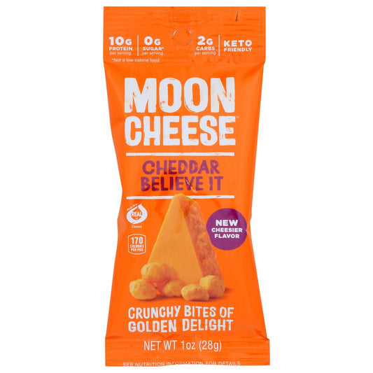 Moon Cheese 00564, Cheddar Believe It Cheese Snack 1 Ounce,  Case of 12