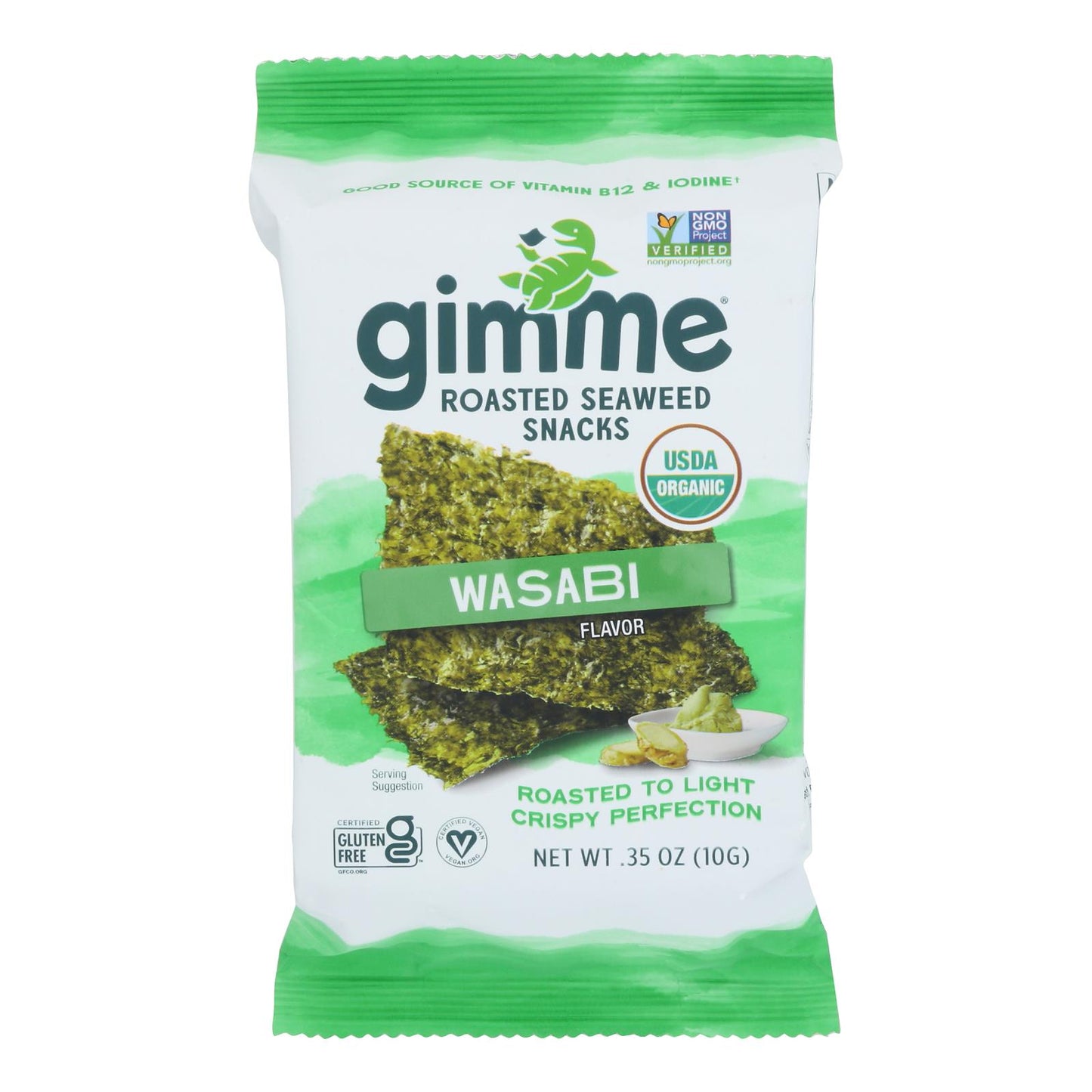 Gimme Organic Roasted - Wasabi - Case of 12 - 0.35 Ounce.