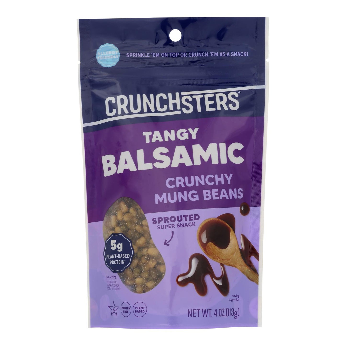 Crunchsters - Sprouted Protein Snack - Smokey Balsamic - Case of 6 - 4 Ounce.