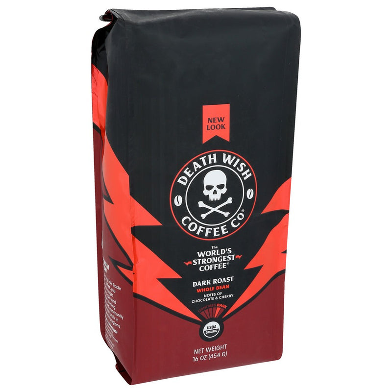 Death Wish Coffee Coffee Whole Bn 16oz Bg - 1 Pound, Case of 6