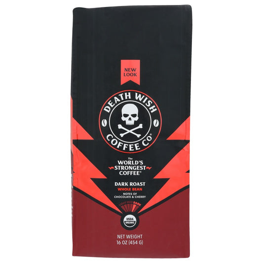 Death Wish Coffee Coffee Whl Bn 16oz Bg - 1 Pound,  Case of 6