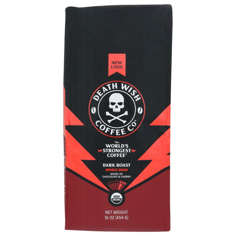 Death Wish Coffee Coffee Whole Bn 16oz Bg - 1 Pound, Case of 6