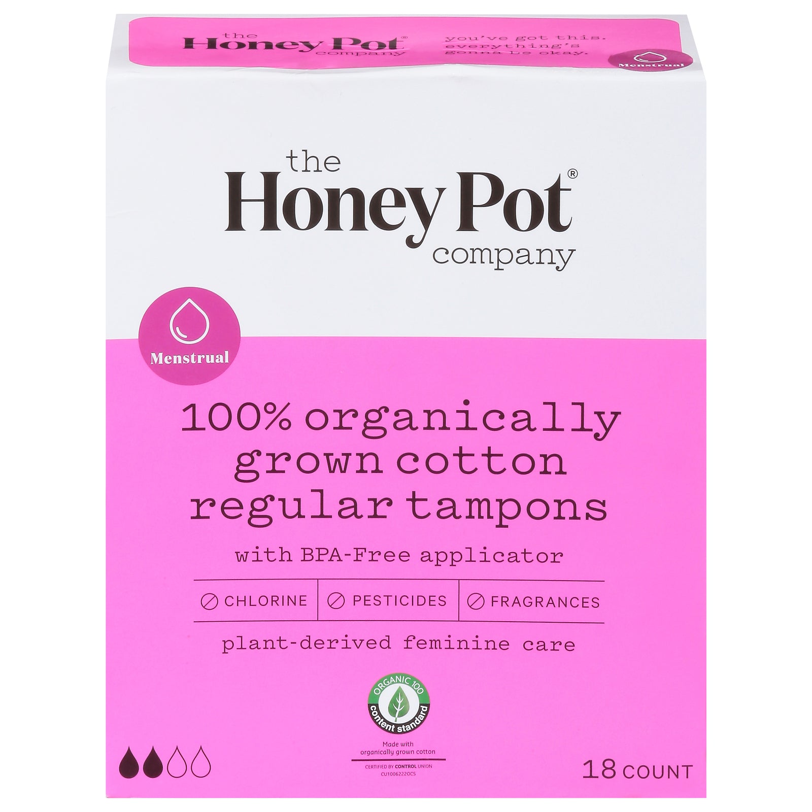 The Honey Pot - Tampon Reg Plst App Uscnt - EA of 1-18 CT