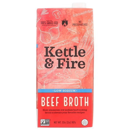 Kettle And Fire ,  Cooking Broth Set 2 (32Oz) - Low Sodium Beef Slim 32 Ounce,  Case of 8