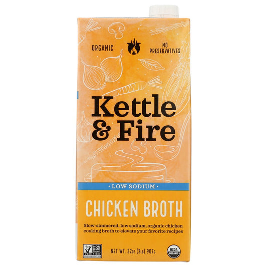 Kettle And Fire ,  Cooking Broth Set 2 (32Oz) - Low Sodium Chicken Slim 32 Ounce,  Case of 8