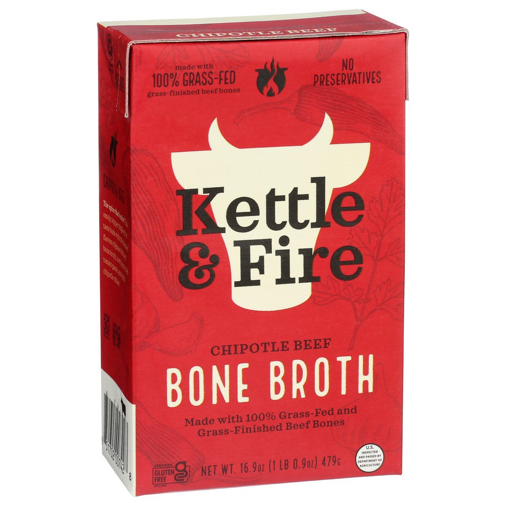 Kettle And Fire , Chipotle Beef Chipotle Beef  Bone Broth 16.9 Ounce,  Case of 6