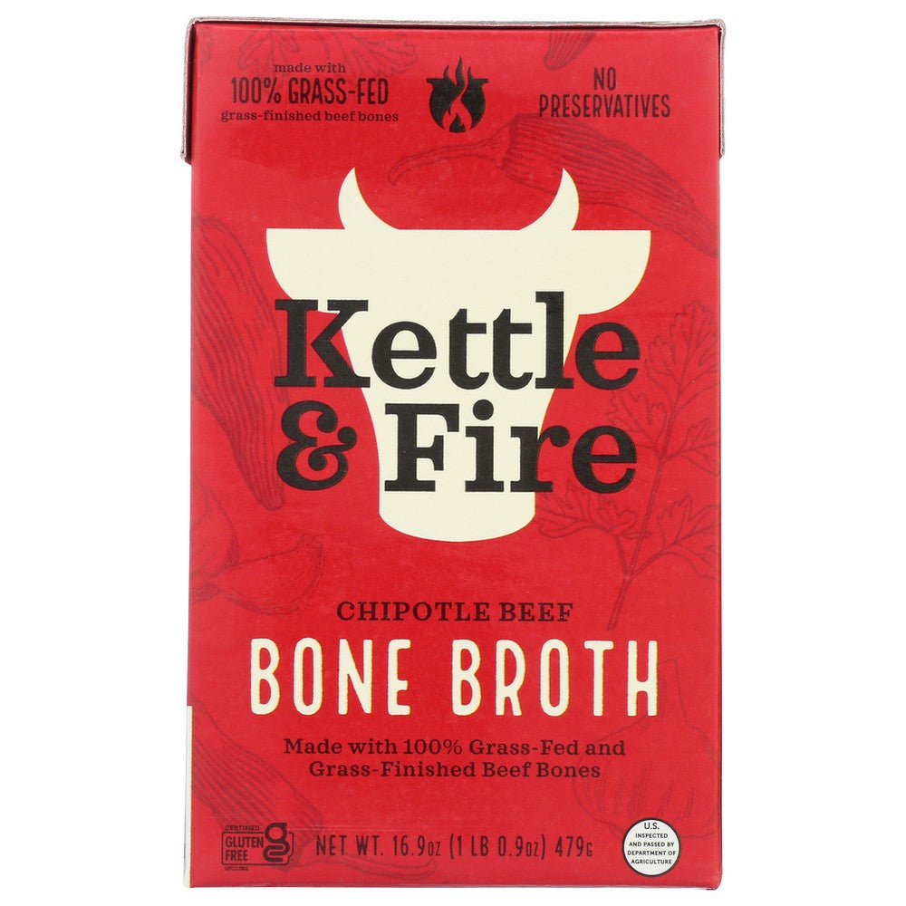 Kettle And Fire , Chipotle Beef Chipotle Beef  Bone Broth 16.9 Ounce,  Case of 6