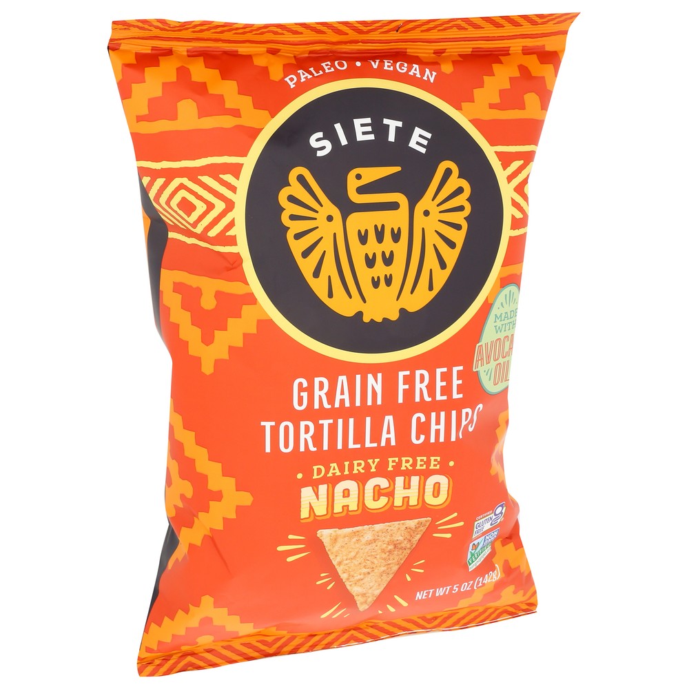 Siete Nach-5-12, Siete Grain Free Tortilla Chips, Nacho, 5 Oz.,  Case of 12