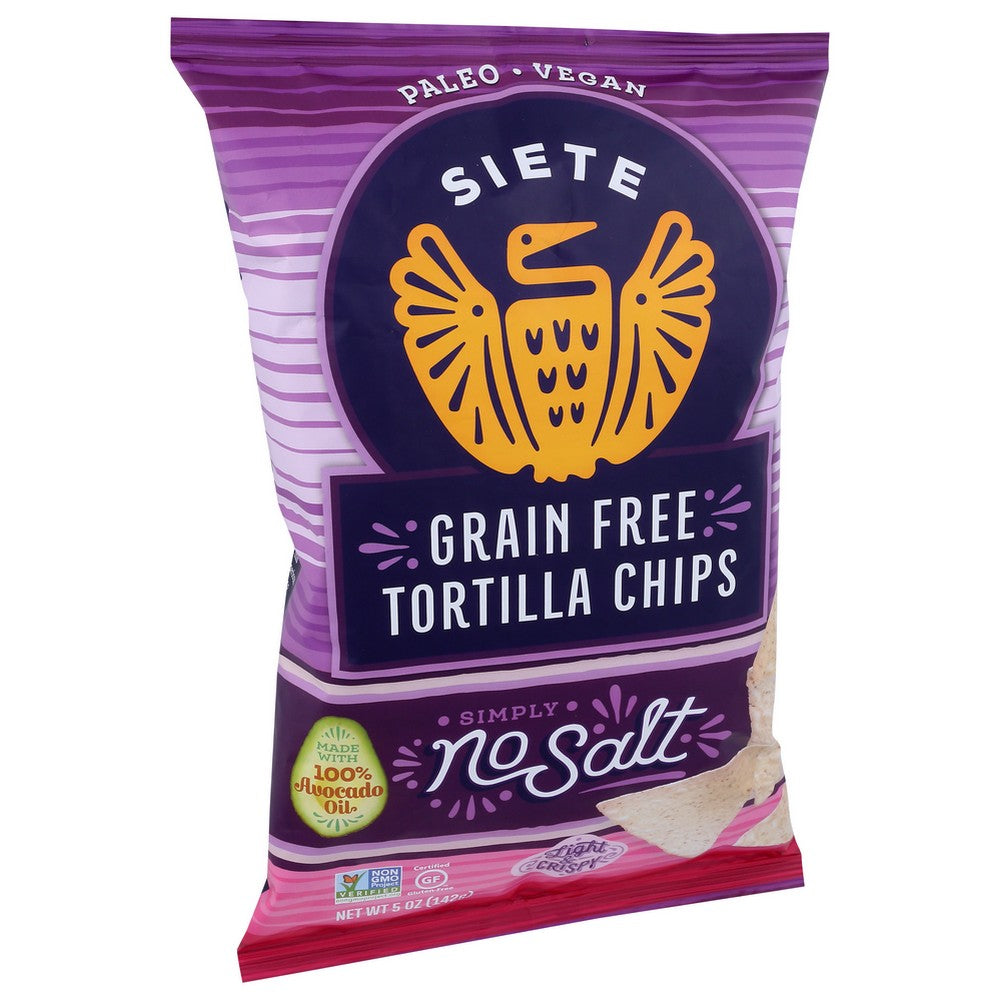 Siete Nsal-5, No Salt Tortilla Chips 5 Ounce,  Case of 12