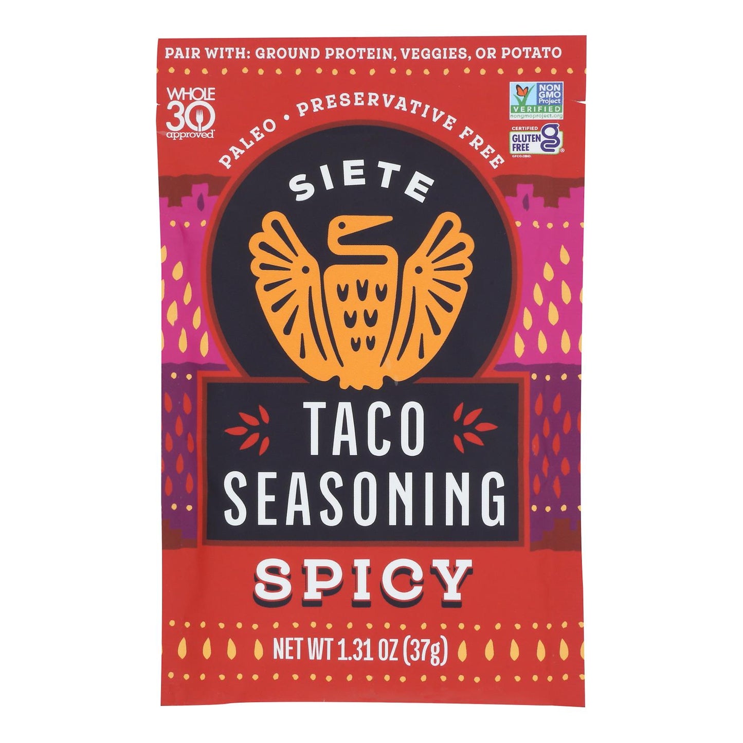 Siete - Seasoning Spicy Taco - Case of 12-1.31 Ounce