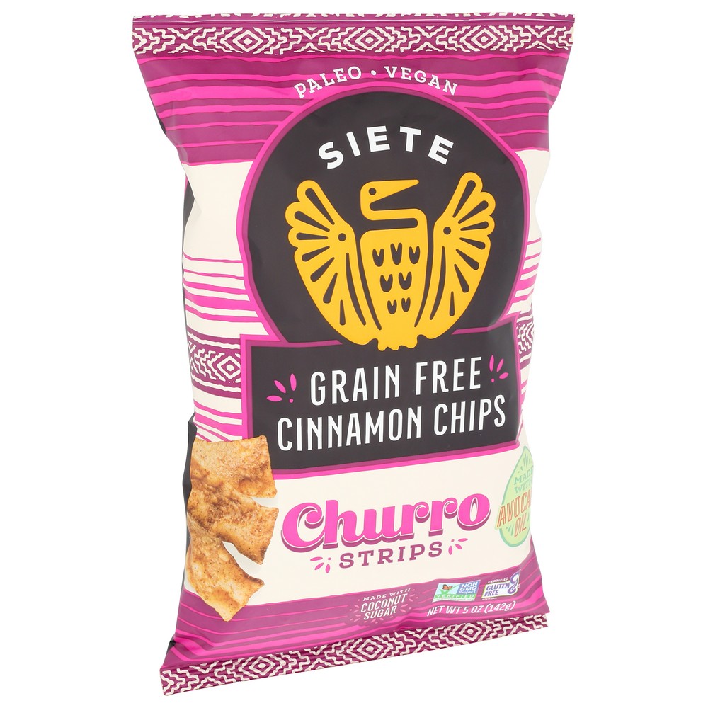 Siete Chur-5-12,  5Oz Churro Tortilla Strip Chip 5 Ounce,  Case of 12