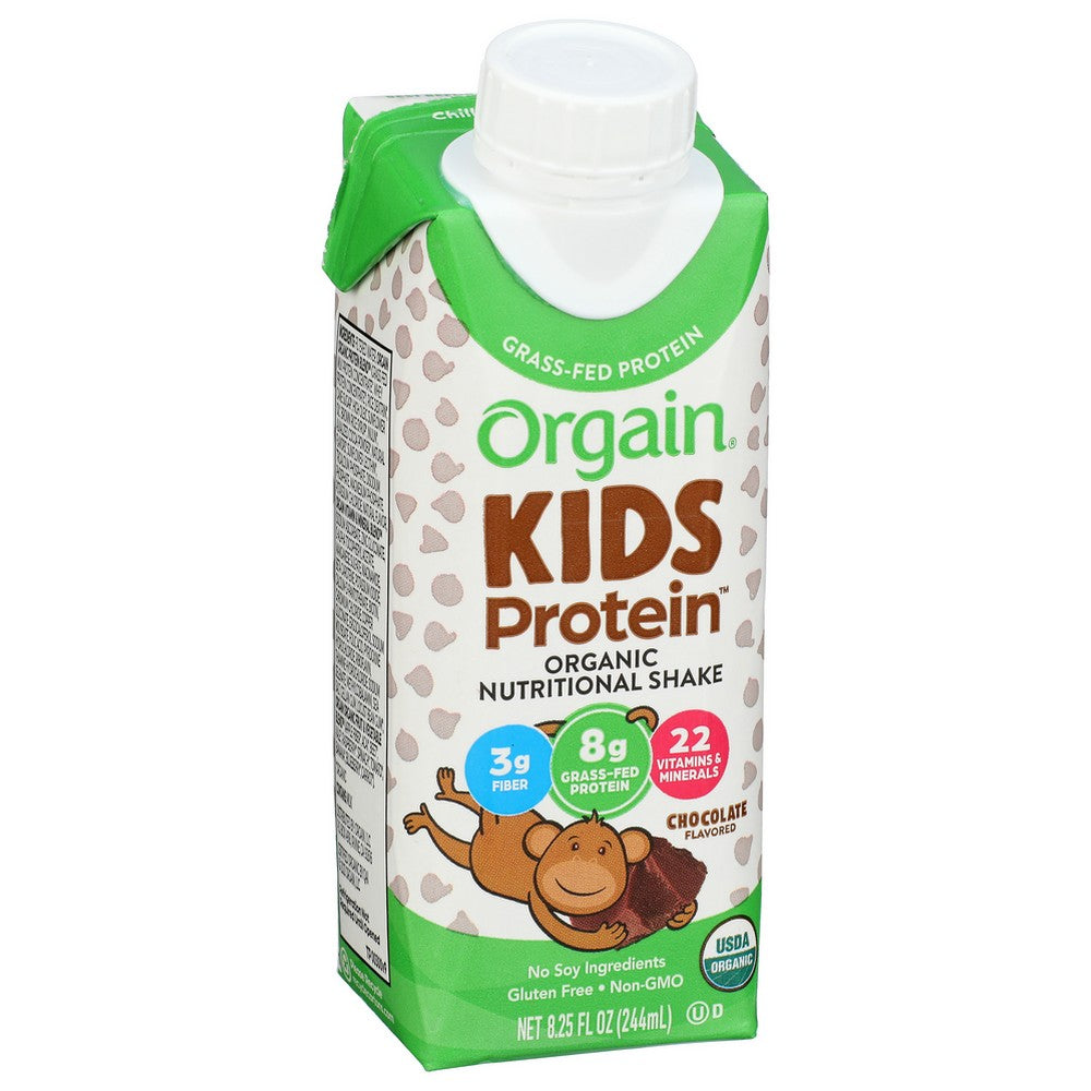 Organicain 851770003001,  Kids Protein Organicanic Nutrition Shake - Chocolate 4-Pack 8.25 Fluid Ounce,  Case of 12