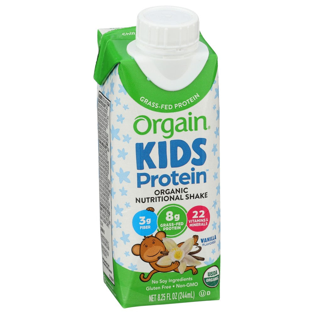 Organicain 851770003018,  Kids Protein Organicanic Nutrition Shake - Vanilla 4-Pack 8.25 Fluid Ounce,  Case of 12