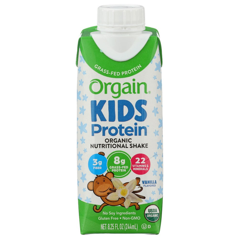 Organicain 851770003018,  Kids Protein Organicanic Nutrition Shake - Vanilla 4-Pack 8.25 Fluid Ounce,  Case of 12