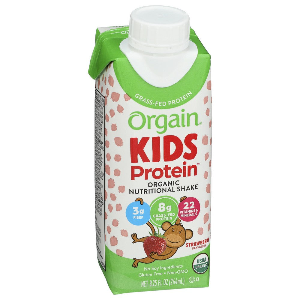 Organicain 851770003155, Strawberry Organicain® Kids Protein Nutritional Shake - Strawberry 8.25 Fluid Ounce,  Case of 12