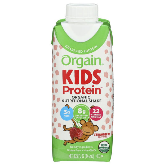 Organicain 851770003155, Strawberry Organicain® Kids Protein Nutritional Shake - Strawberry 8.25 Fluid Ounce,  Case of 12