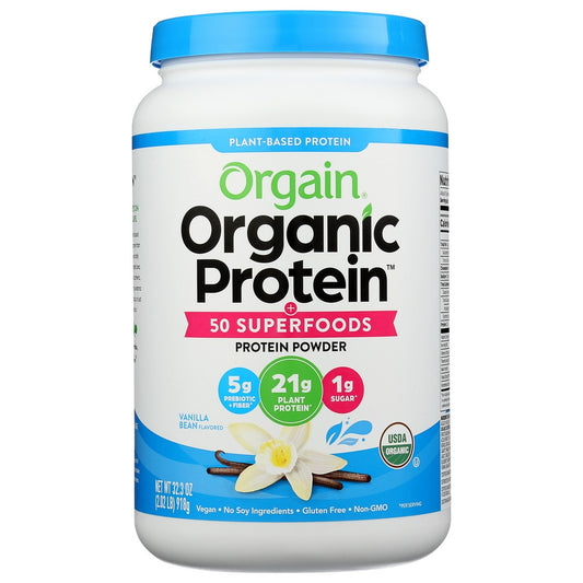 Organicain 20851770006853, Vanilla Organicain® Organicanic Protein™  + Superfoods Powder - Plant Based Vanilla Bean 2.02 Lbs 32.3 Ounce,  Case of 1