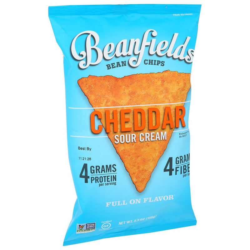 Beanfields 00352, Cheddar Sour Cream Bean Chips 5.5 Ounce,  Case of 6