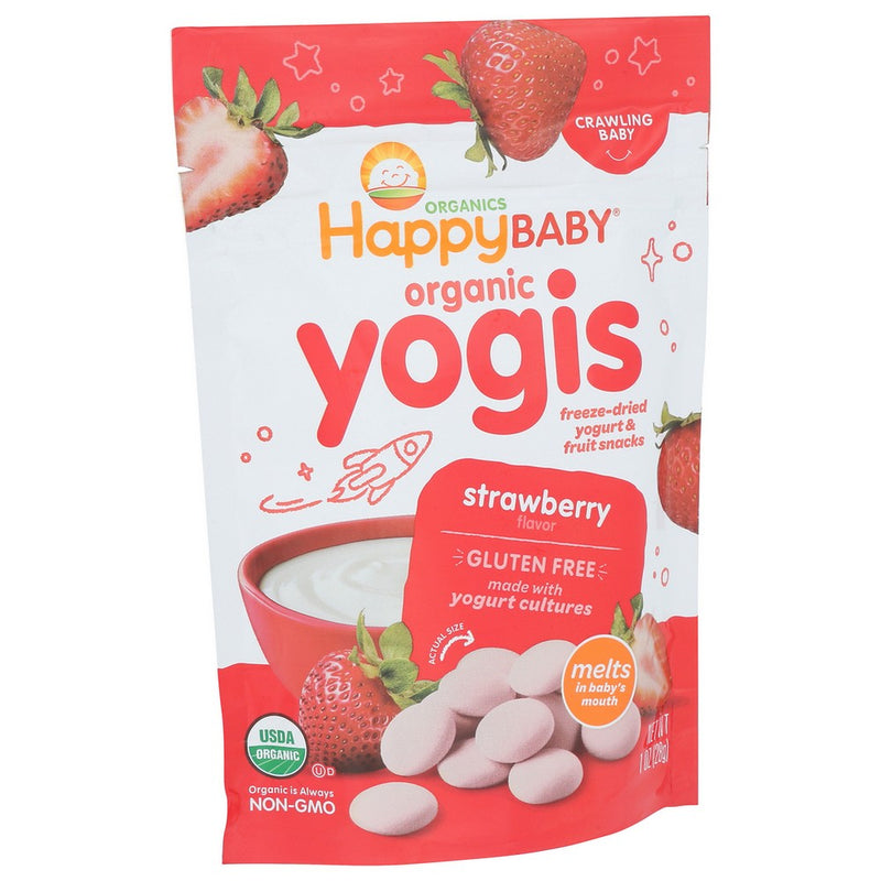 Happy Baby Snack Yogurt Strwbrry Organic - 1 Ounce, Case of 8