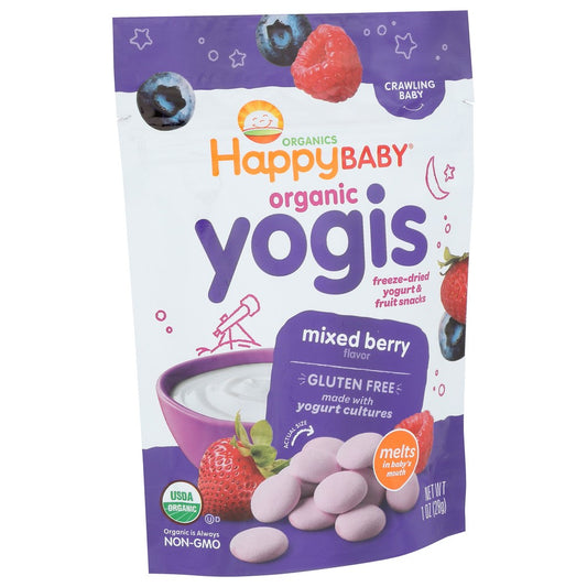 Happy Baby® 00148, Happy Baby Organicanic Yogis, Mixed Berry, 1 Oz.,  Case of 8