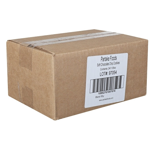 Partake Foods Soft Baked Chocolate Chip Cookies Snack 1 Ounce Size - 24 Per Case.