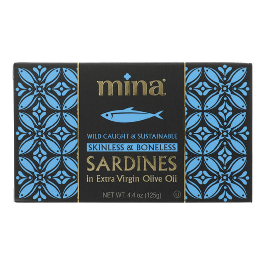 Mina - Sardines Sk/bo In Evoo - Case of 12-4.4 Ounce