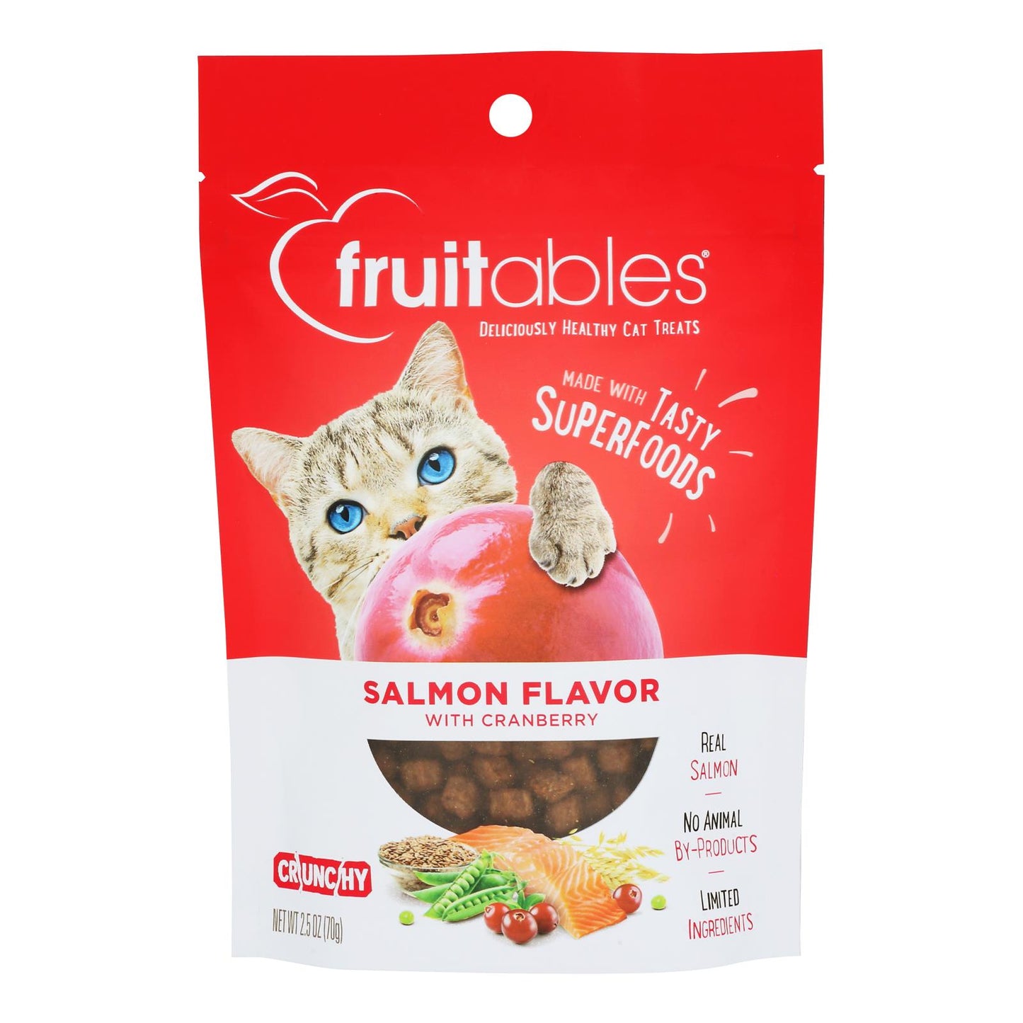 Fruitables - Cat Treats Salmon&cranberry - Case of 10-2.5 Ounce