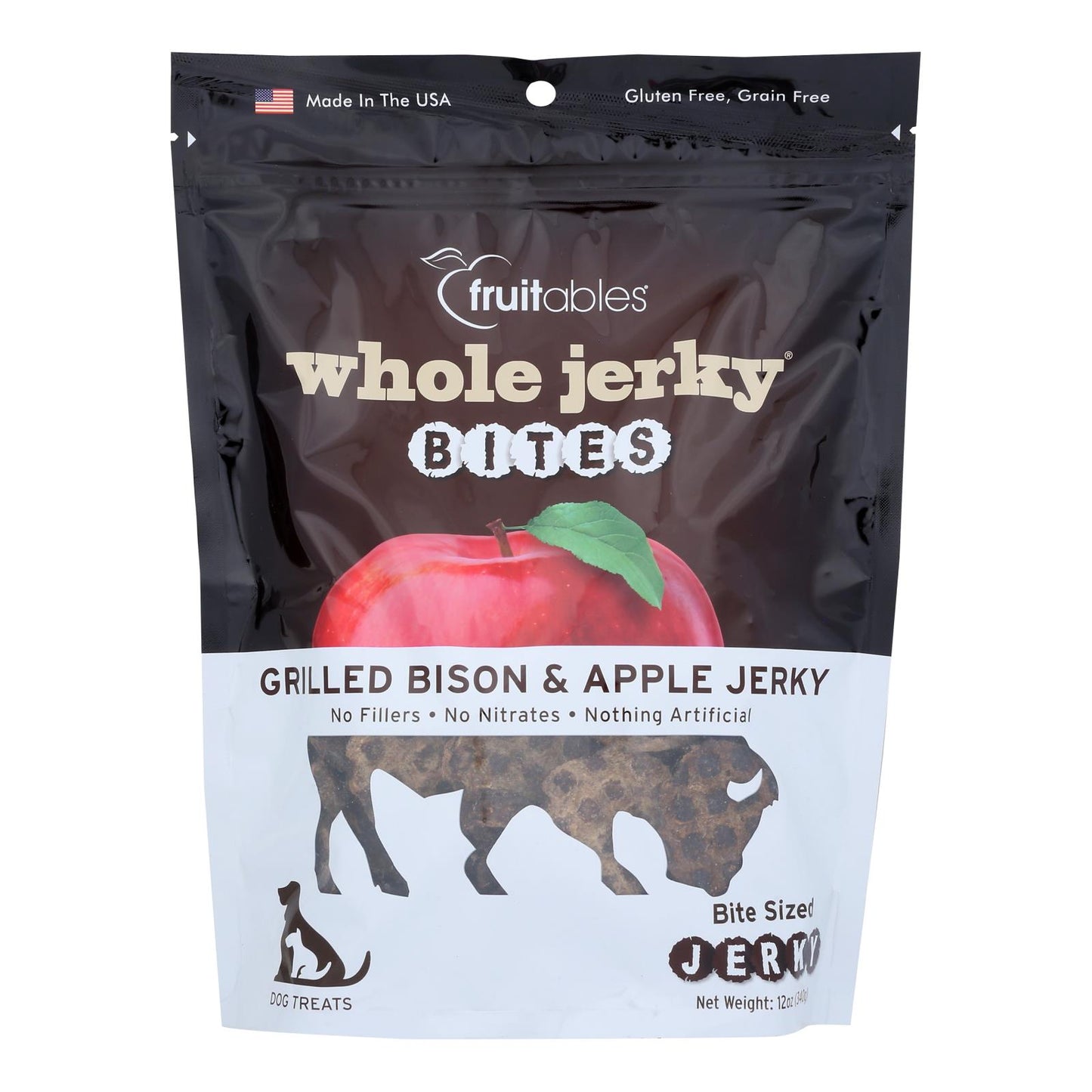 Fruitables - Dog Treats Jerky Bite Bison - Case of 6-12 Ounce