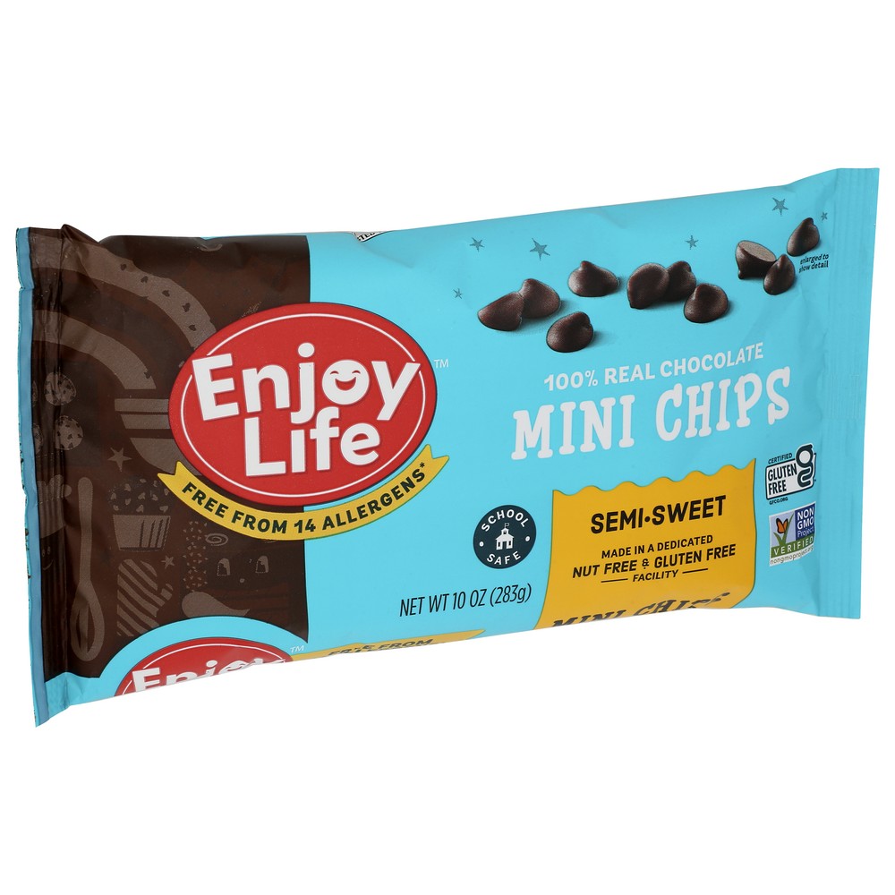 Enjoy Life® F00306W, Enjoy Life Semi-Sweet Dairy Free Mini Chocolate Chips, Vegan, 10 Oz,  Case of 12