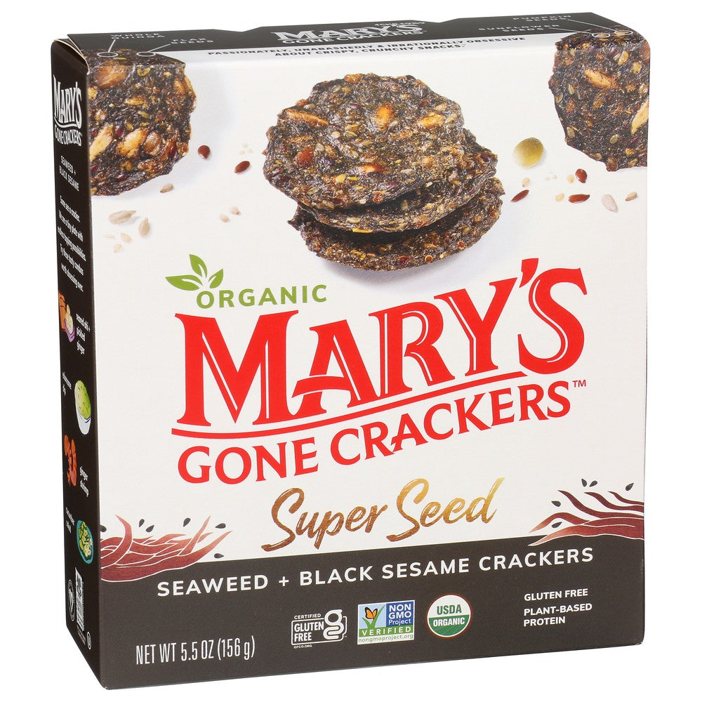 Mary's Gone Crackers 17058610101, Seaweed & Black Sesame Mary's Gone Crackers Super Seed Seaweed & Black Sesame ‐ 5.5 Oz. 5.5 Ounce,  Case of 6