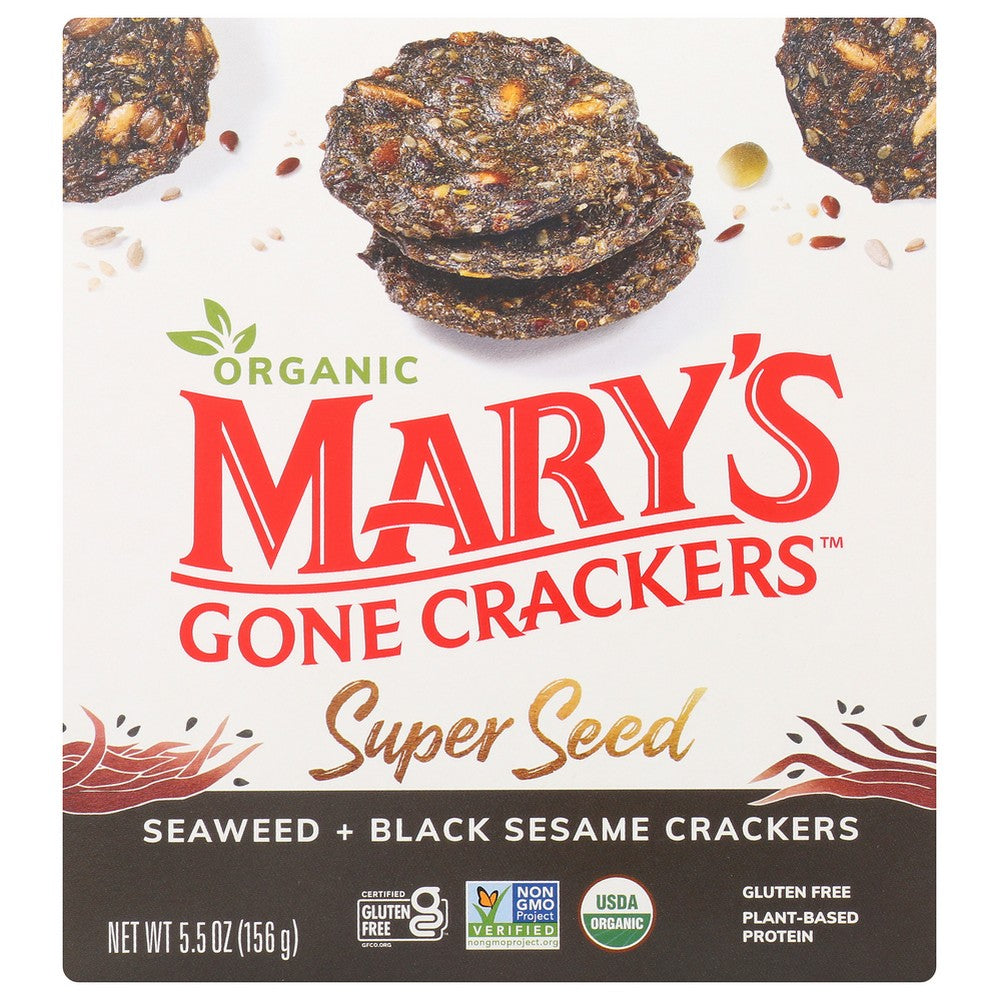 Mary's Gone Crackers 17058610101, Seaweed & Black Sesame Mary's Gone Crackers Super Seed Seaweed & Black Sesame ‐ 5.5 Oz. 5.5 Ounce,  Case of 6