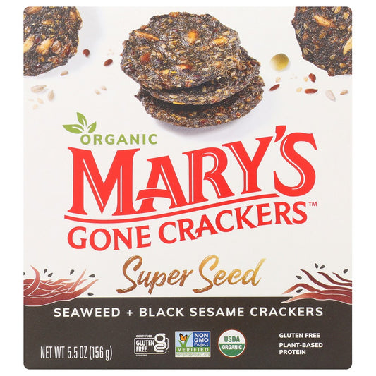 Mary's Gone Crackers 17058610101, Seaweed & Black Sesame Mary's Gone Crackers Super Seed Seaweed & Black Sesame ‐ 5.5 Oz. 5.5 Ounce,  Case of 6