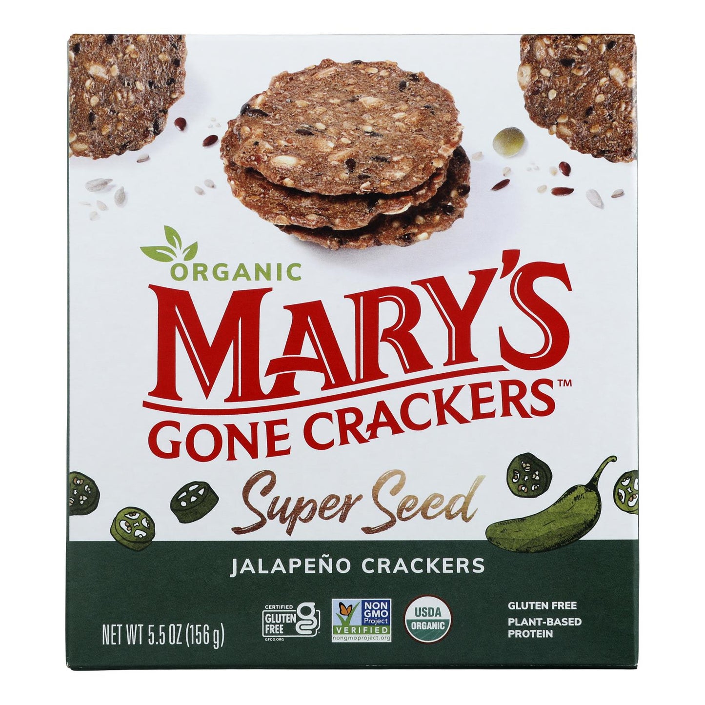 Mary's Gone Crackers - Cracker Ss Jalapno - Case of 6-5.5 Ounce