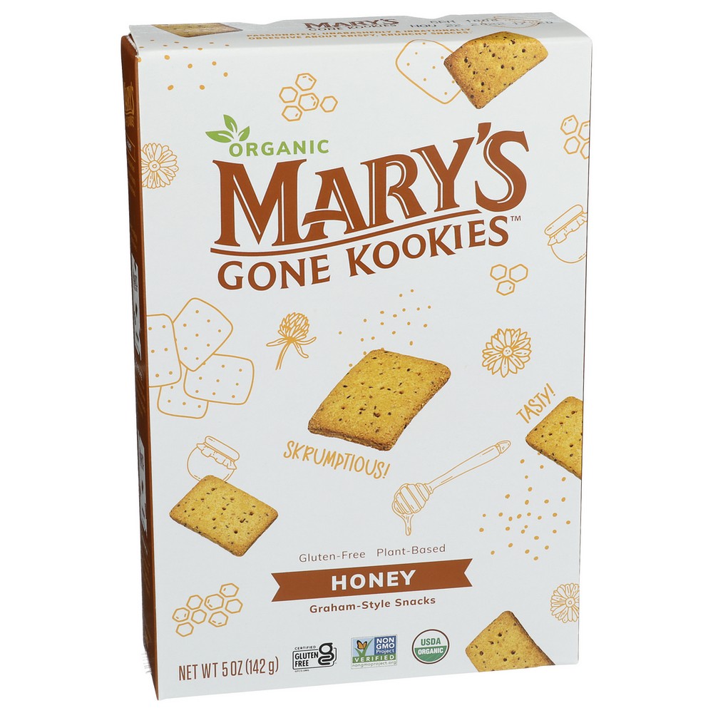 Mary's Gone Crackers 0897580000007, Mary's Gone Kookies Graham-Style Snacks Honey, 5 Ounce, Case of 6