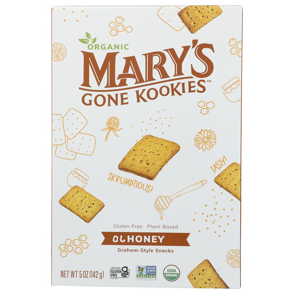 Mary's Gone Crackers 0897580000007, Mary's Gone Kookies Graham-Style Snacks Honey, 5 Ounce, Case of 6