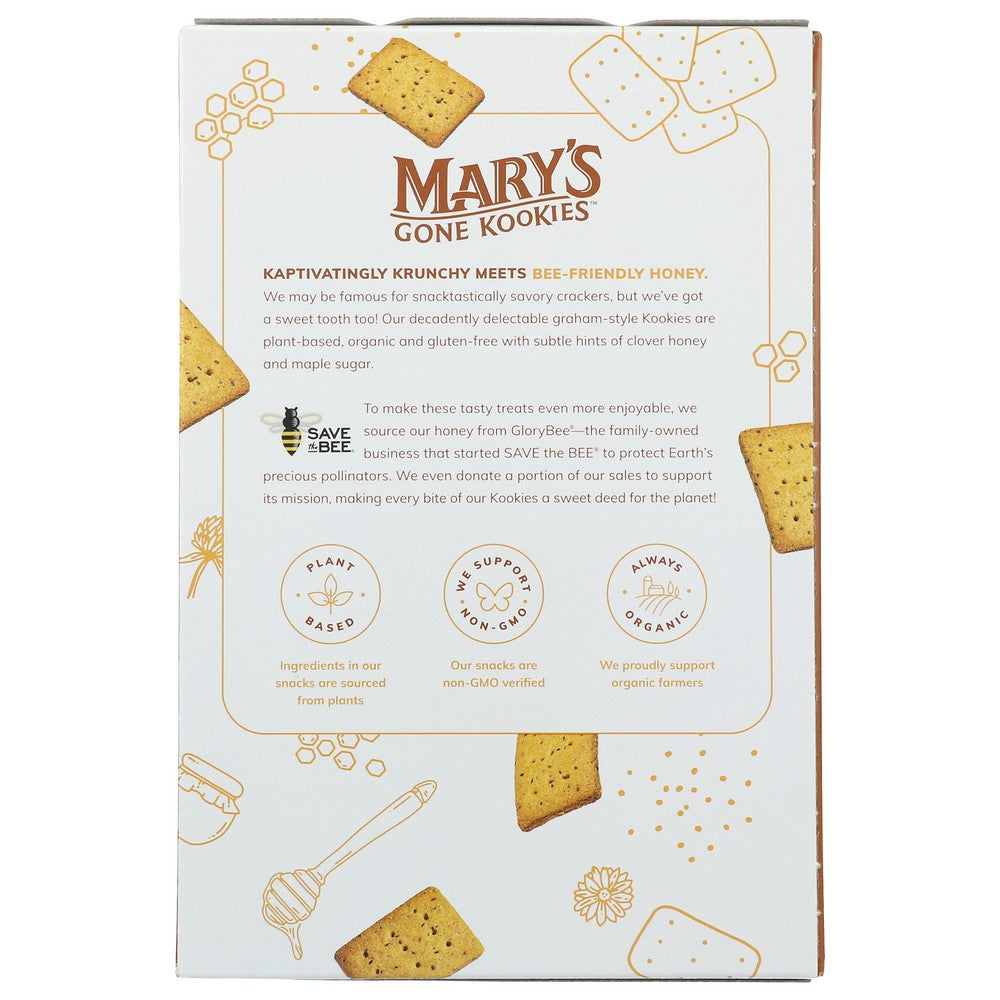 Mary's Gone Crackers 0897580000007, Mary's Gone Kookies Graham-Style Snacks Honey, 5 Ounce, Case of 6