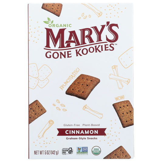 Mary's Gone Crackers 0897580000007, Mary's Gone Kookies Graham-Style Snacks Cinnamon, 5 Ounce, Case of 6