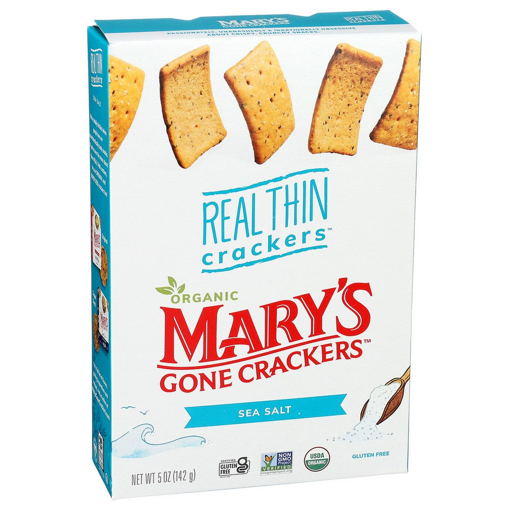 Mary's Gone Crackers 17058610101, Real Thin Crackers Sea Salt Real Thin Crackers, Sea Salt ‐ 5 Oz. 5 Ounce,  Case of 6