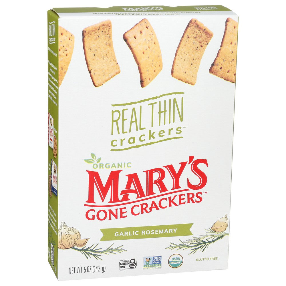 Mary's Gone Crackers 17058610101, Real Thin Crackers Garlic Rosemary™ Real Thin Crackers, Garlic Rosemary ‐ 5 Oz. 5 Ounce,  Case of 6