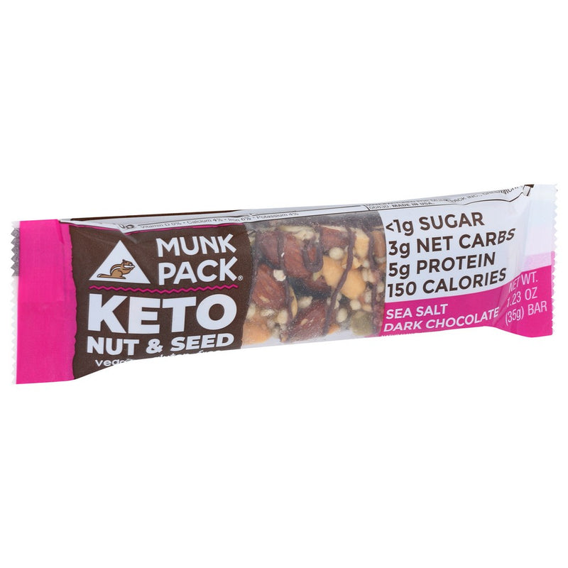 Munk Pack Chocolate Drk Nt Sd Bar S Salt - 1 Ounce, Case of 12