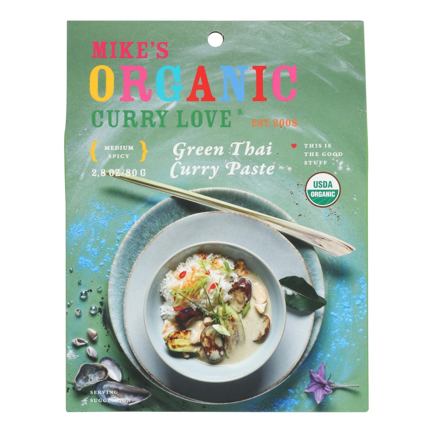 Mike's Organic Curry Love - Organic Curry Paste - Green Thai - Case of 6 - 2.8 Ounce.