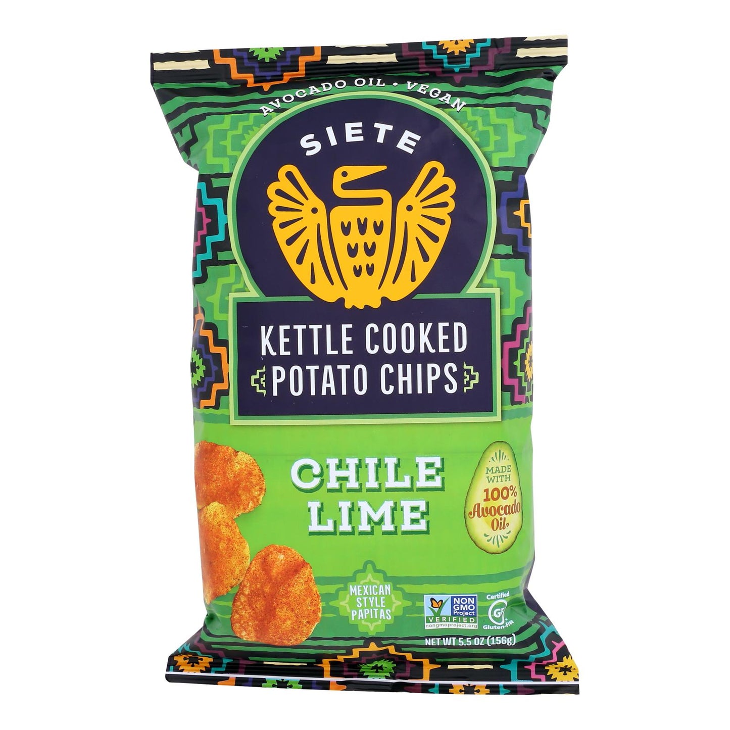 Siete - Kettle Chip Chile Lime - Case of 6-5.5 Ounce