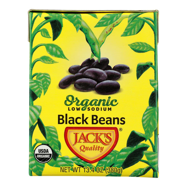 Jack's Quality Organic Black Beans - Low Sodium - Case of 8 - 13.4 Ounce