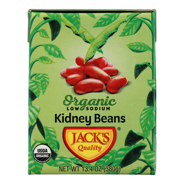 Jack's Quality Organic Red Kidney Beans - Low Sodium - Case of 8 - 13.4 Ounce