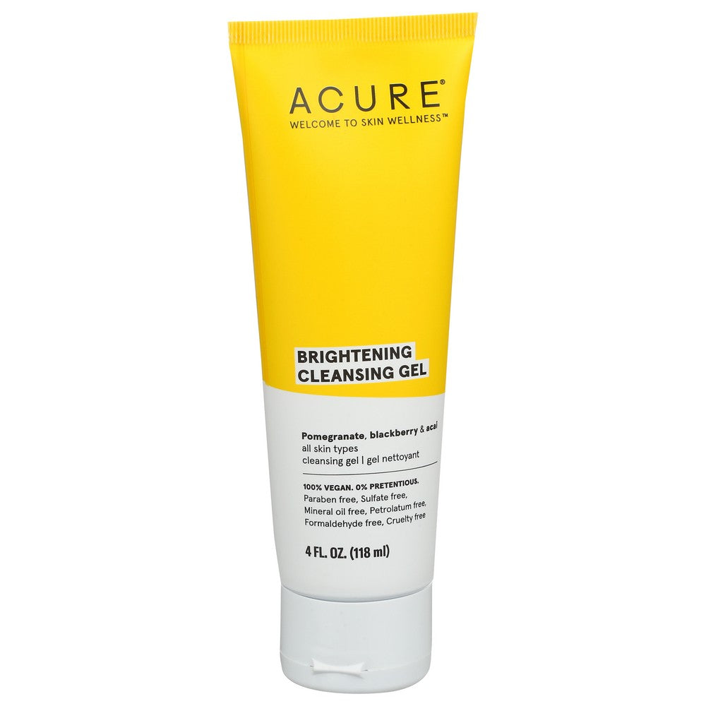 Acure® Et1010, With Pomegranate, Blackberry & Acai, For All Skin Types. Brightening Cleansing Gel 4 Fluid Ounce,  Case of 1