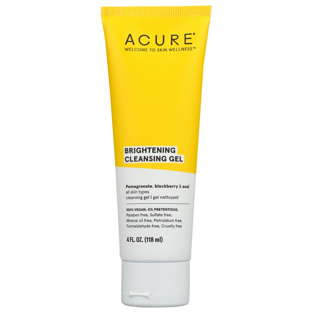 Acure® Et1010, With Pomegranate, Blackberry & Acai, For All Skin Types. Brightening Cleansing Gel 4 Fluid Ounce,  Case of 1